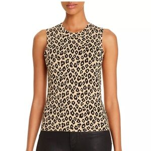 Theory Leopard-Print Shell Sleeveless Top Size M